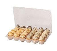 PME Pack of 3 Reusable Plastic Cupcake Container Carrier Boxes (24 cavities)
