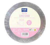 PME Pack of 5 Round Cake Cards, Silver (6" / 15cm)