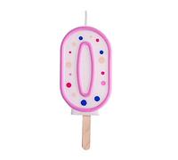PME Pink Number 0 Candle , 4 x 1 x 6.3 cm