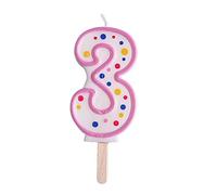 PME Pink Number 3 Candle,4 x 1 x 6.3 cm