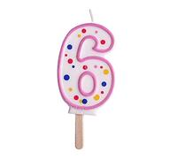 PME Pink Number 6 Candle, 4 x 1 x 6.3 cm