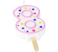 PME Pink Number 8 Candle,4 x 1 x 6.3 cm