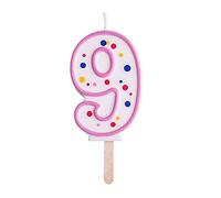 PME Pink Number 9 Candle, 4 x 1 x 6.3 cm