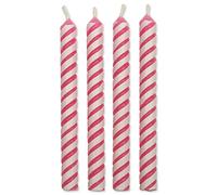 PME Pink Striped Candles, Medium Size, 24-Pack