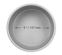 PME Professional Anodized Aluminum Round Cake Pan 5 x 2 Inches, Silver