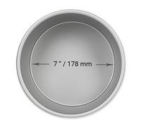 PME Professional Anodized Aluminum Round Cake Pan 7 x 2 Inches, Silver