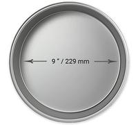 PME Professional Anodized Aluminum Round Cake Pan 9 x 2 Inches, Silver