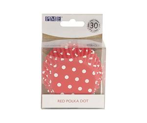 PME Red Polka Dot Cupcake Cases, Foil Lined, Pk/30, BC820