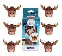 PME Cupcake Decorating Kit with Edible Toppers, Reindeer