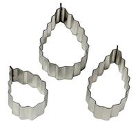 PME RL200 Stainless Steel Rose Leaf Cutters, Set of 3, Silver, 2 x 1.2 x 3.9 cm