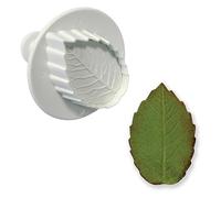 PME RL529 Veined Rose Leaf Plunger Cutter, Large Size, 40 mm, White