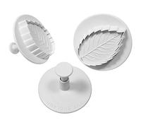 Pme Arts & Craft Plunger Cutters RL530 Veined Rose Leaf White Set of 3