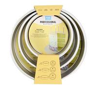 PME - Round Cake Pans 15.2, 20.3, 25.4 cm x 5.1 cm Deep, Set of 3 RNDB68102, Silver