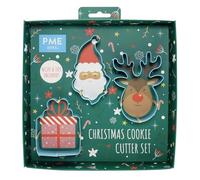 PME Santa Cookie Cutter Set, Christmas, Blue