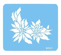 PME SCH1 JEM Poinsettia Stencil, Blue