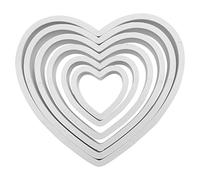 PME Set of 6 Classic Cookie Cutters, Heart, White | Classic crisp edges ensure a sharp release from dough, pastry, or fondant to speed up busy commercial kitchen prep.