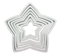 PME Set of 6 Classic Cookie Cutters, Star, White,