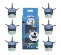 PME Shark Cupcake Decorating Kit with Edible Toppers | Fun Birthday Cake & Cupcake Toppers - Celebration Baking Set for Holiday Parties & Family Celebrations