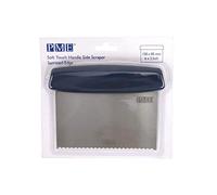 PME SHS22 Soft Touch Handle Side Scraper Serrated Edge Cake, Stainless Steel, Silver