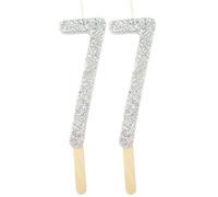 PME Silver Glitter Number Candle 7 (Pack of 2)