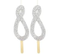PME Silver Glitter Number Candle 8 (Pack of 2)