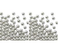 PME Silver Sugar Pearls (25g), 6mm diameter, Edible Cake Icing Decorations (Pack of 2)