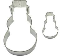 PME Snowman Cookie and Cake Cutters, Small and Large Sizes, Set of 2, Silver