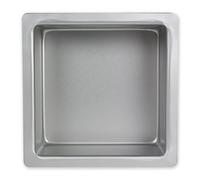 PME SQR084 Anodised Aluminium Square Cake Pan 8 x8 x 4-Inch Deep, Silver