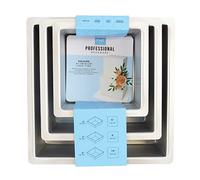 PME Square Cake Pans 6, 8, 10-Inch x 4-Inch Deep, Set of 3, Silver (SQRB68104)