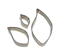 PME Stainless Steel Leaf Cutters, Set of 3, Silver, 4 x 1.2 x 4 cm