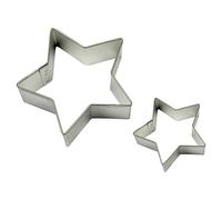 PME Star Cookie and Cake Cutters, Small and Large Sizes, Set of 2, Silver