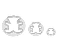 PME Teddy Bear Cutters, Small, Medium, Large Sizes, Set of 3,White