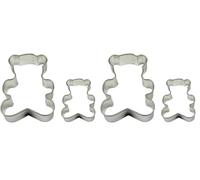 PME Teddy Cookie and Cake Cutters, Small and Large Sizes, Set of 2,Silver (Pack of 2)