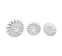 PME Veined Sunflower Daisy Gerbera, Set of 3,White