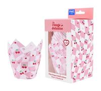 PME Vintage Tulip Muffin Cases - Cherry Checkerboard (Pack of 24)