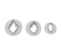 PME Wood Anemone Cutters, Set of 3, White, 5 x 5 x 5 cm