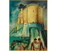 PMEFGJDPE Famous Art Picture Poster Picture Castle on the Mediterranean by Marianne Von Werefkin Colorful Art Print for Home Decor 60x90cm