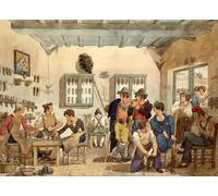 PMEFGJDPE Famous Art Picture Poster Picture Cobbler's Shop by Bartolomeo Pinelli Colorful Art Print for Home Decor 60x90cm