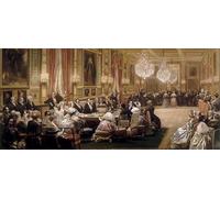 PMEFGJDPE Famous Art Picture Poster Picture Concert in the Galerie Des Guise At Chateau by Eugene Louis Lami Colorful Art Print for Home Decor 60x90cm