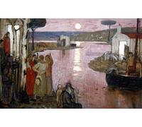 PMEFGJDPE Famous Art Picture Poster Picture Evening Idyll by Frederick Cayley Robinson Colorful Art Print for Home Decor 60x90cm
