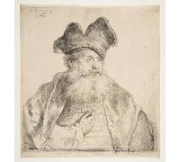 PMEFGJDPE Famous Art Picture Poster Picture Old man with a Divided Fur cap. by Rembrandt van Rijn Colorful Art Print for Home Decor 60x90cm
