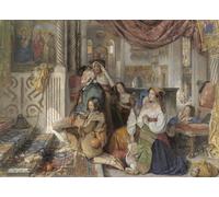 PMEFGJDPE Famous Art Picture Poster Picture Roman Pilgrims by John Frederick Lewis Colorful Art Print for Home Decor 60x90cm