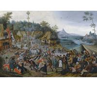 PMEFGJDPE Famous Art Picture Poster Picture St Georges Kermis with the Dance by Pieter Brueghel the Younger Colorful Art Print for Home Decor 60x90cm