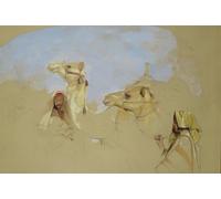 PMEFGJDPE Famous Art Picture Poster Picture Study of Camels with Bedouin Drivers in the Desert of Mount Sinai by John Frederick Lewis Colorful Art Print for Home Decor 60x90cm