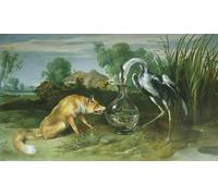 PMEFGJDPE Famous Art Picture Poster Picture the Animal and the Crane From Aesop's Fables by Frans Snyders or Snijders Colorful Art Print for Home Decor 60x90cm