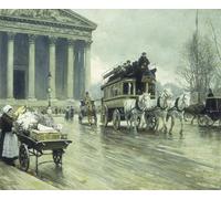 PMEFGJDPE Famous Art Picture Poster Picture the Boulevard At the Madeleine Paris by Famous Artist Colorful Art Print for Home Decor 60x90cm
