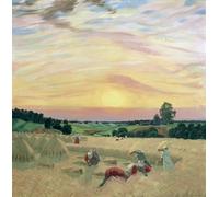 PMEFGJDPE Famous Art Picture Poster Picture the Harvest by Boris Mikhailovich Kustodiev Colorful Art Print for Home Decor 60x90cm