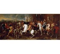 PMEFGJDPE Famous Art Picture Poster Picture the Hunt of Meleagre by Nicolas Poussin Colorful Art Print for Home Decor 60x90cm