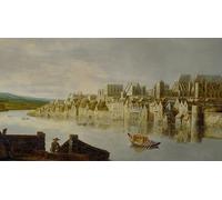 PMEFGJDPE Famous Art Picture Poster Picture the Thames At Westminster Stairs by Claude De Jongh Colorful Art Print for Home Decor 60x90cm