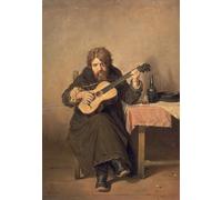 PMEFGJDPE Famous Art Picture Poster Picture the Widowed Guitar Player by Vasili GriGorrevich Perov Colorful Art Print for Home Decor 60x90cm
